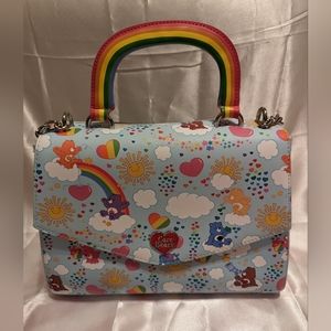 Loungefly Care Bears Allover Print Rainbow Handle Crossbody Bag